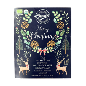 Chokladkalender Merry Christmas 24 bitar - Chocolate Organico