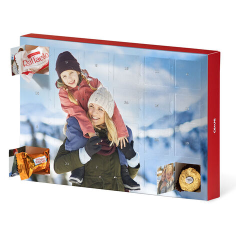 Chokladkalender med 24 bilder, fylld med Ferrero-choklad - liggande