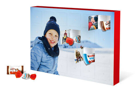 Chokladkalender med 24 bilder, fylld med kinder®-choklad - liggande