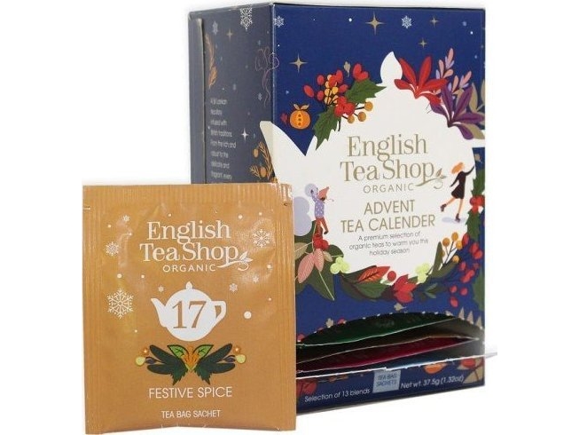 English Tea Shop Adventskalender Bio Teer 13 smaker 25 x 1,5 g blå