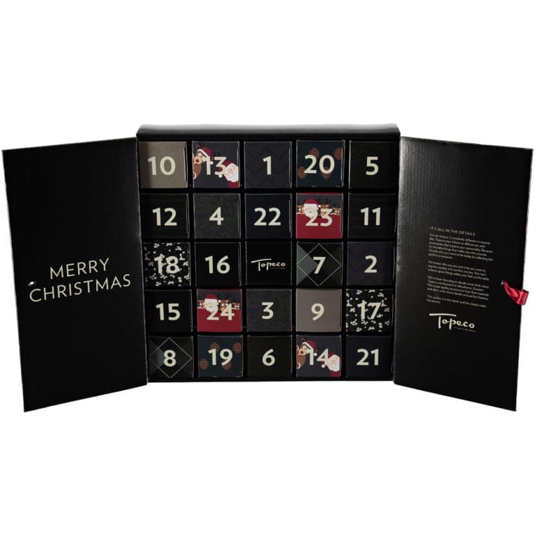 Julkalender 2025 med strumpor från TOPECO