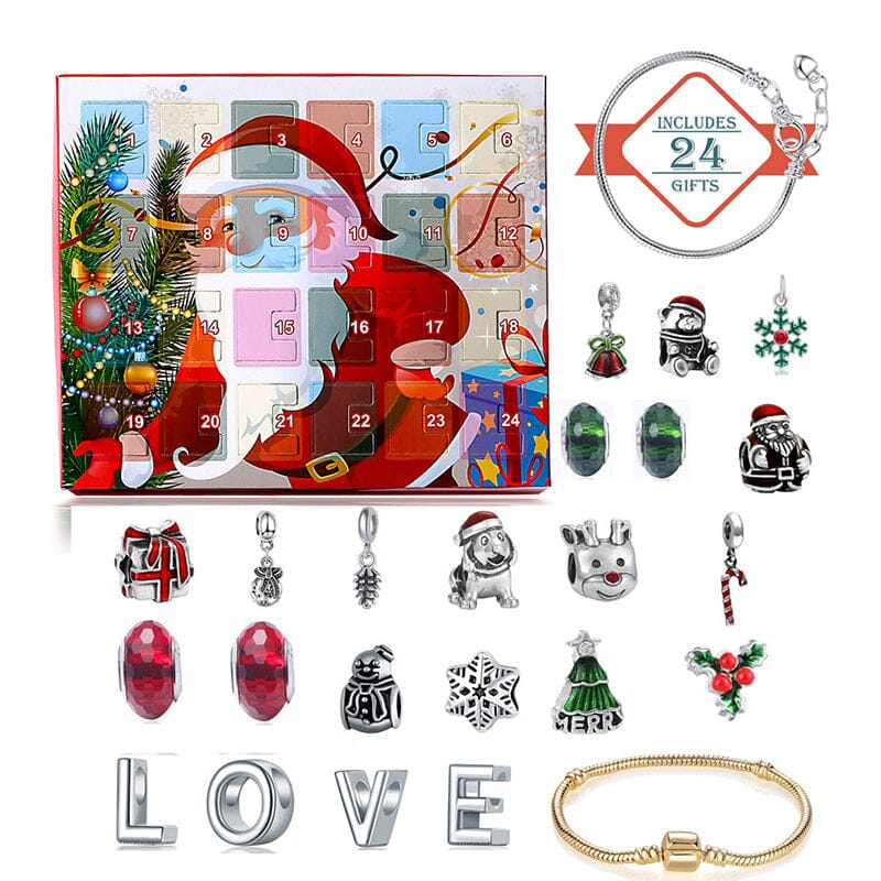 Julkalender DIY jularmband (4 stilar） – Jultomten A