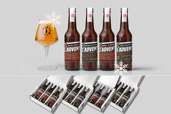 Personlig öl adventskalender 12 unika öl med bild & text