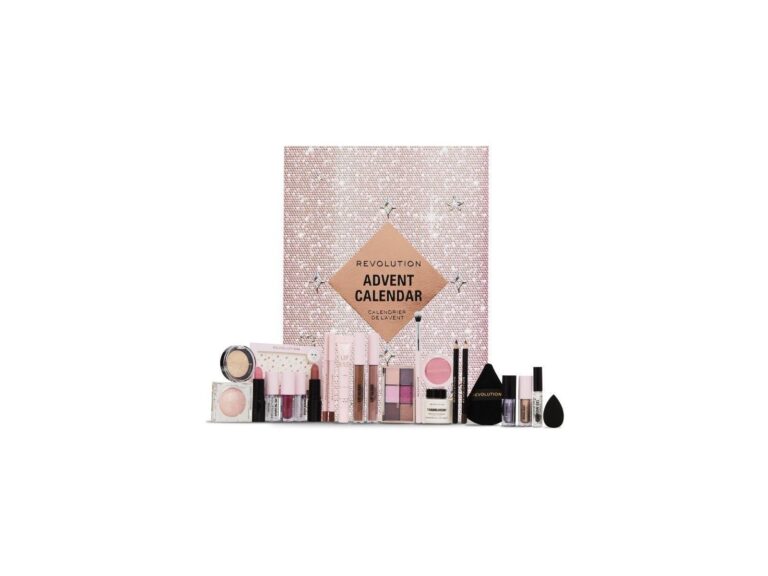 Revolution Beauty 24piece Holiday Beauty Advent Calendar Makeup Gift Set With Lip Gloss Nourishing Lip Masks Brushes Brow Gel Vegan Crueltyfree