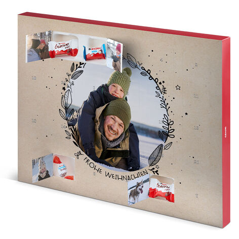 XXL Chokladkalender med 24 bilder, fylld med kinder®-choklad - liggande