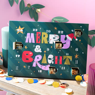 smartphoto Adventskalender med choklad Snöig jul
